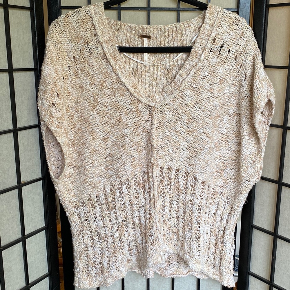 Free People Cream/Tan Sweater Sz S
